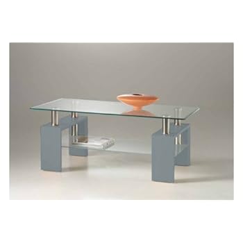 SOLDES - Table basse en verre DESIGN gris L.100 x P.60 x H.45 cm