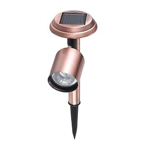 Pine Top 508-0006C Steel Solar Spot Light, Copper