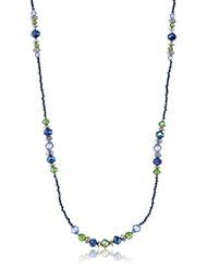 Nine West "Gem Jam" Silver-Tone Blue Strand Necklace, 42"
