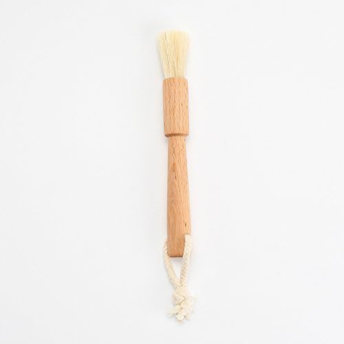 Sahg Beechwood Nature Boar Bristle BBQ Pastry Basting Grill Oil Brush,7.3 Inches, Round Design