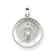 St. Florian 14k White Gold Medal Charm. 10k 18" white gold chain