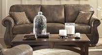 Sofa 8-Way-Hand-Tied in Brown Bomber-Jacket Microfiber - 9936M-3
