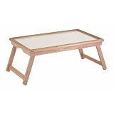Winsome 98821 Flip top Bed Tray with Notch Handle - White/Natural