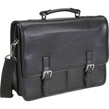 Kenneth Cole Briefcases - Leather Christina "flap-Plegate" Flapover Blac