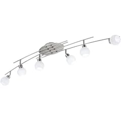 Trio-Leuchten 613910607 Deckenleuchte inklusiv 6x G9 28 W Eco, Nickel matt, Glas alabasterfarbig wei�
