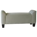 Soft Angle Upholstered Microsuede Bench- Mint Green