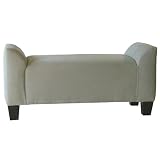 Soft Angle Upholstered Microsuede Bench- Mint Green