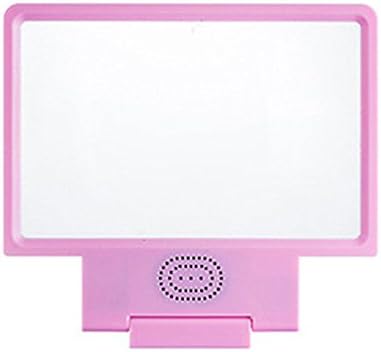 Enowhte 3D Folding Portable Mobile Phone Screen Magnifier Bracket Enlarge Stand Built in speaker for Iphone 5 5s 5c 4 Samsung Galaxy S6 Edge S5 S4 Note4 HTC All Kind of Cell Phones (Speaker Pink)