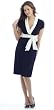 The Olian Contrast Silk Trimmed V-Neck Dress