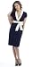 Apparel : The Olian Contrast Silk Trimmed V-Neck Dress
