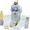 Cherished Memories Baby Time Capsule, Teddy Bear and Baby Bath Gift Basket - Baby Boy Blue