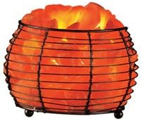 Fancy Himalayan Salt Lamps, Round Wide Basket Lamp, 4.5-5" H X 6" W