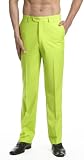 Concitor Men's Dress Pants Slacks Flat Front Trousers Lime Green