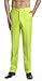 CONCITOR Men's Dress Pants Trousers Flat Front Slacks Solid LIME GREEN Color