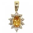 Citrine & Diamond Cocktail Pendant in Yellow Gold