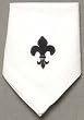 100% White Cotton Hand Embroidered Napkins Fleur De Lis Black 22x22 Inches Set of Four
