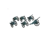 Civil War Cannon 6 Piece Set: Union Blue Plastic Artillery for 54mm (1:32) Plastic Army Men
