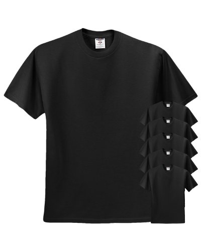 Jerzees 5.6 Oz., 50/50 Heavyweight Blend T-Shirt (29M)- Black,Large