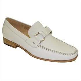 Giorgio Brutini 171556-1 Moccasin Slip-on with Strap-Bit in White Color: Bone, Size: 11 by Giorgio Brutini