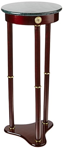 Coaster Green Round Marble Top Plant Stand in Cherry