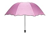 Yukiss 折り畳み傘 レディース かわいい 日光に当たると柄が浮き出る傘 丈夫な耐風仕様 晴雨兼用 (ピンク)