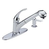 Delta Foundations B4310LF-SD Single Handle Pull-Out Kitchen Faucet with Soap Dispenser, Chrome