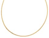 14k Yellow Gold Round 2mm Italian Flexible Omega Chain Necklace, 18