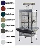 Select Wrought Iron Parrot Cage Chalk White, 30x22x63