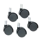 Duet Twin Wheel Master Casters, 7/16wx7/8h Stem, Hard Tread, 5/Set (MAS64226)