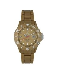 ToyWatch Fluo Time Only Watch FL38GD All Gold Unisex Plasteramic Plastic Ceramic Date Display Rotating Bezel
