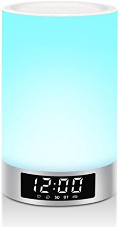 Creatrek Hands-Free Touch Control LED Light Bluetooth Speaker with Micro SD Card playing, Music Alarm Clock, LCD Display and Voice Reminder