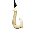 Tribal Bone Hook Pendant on Black Choker Cord