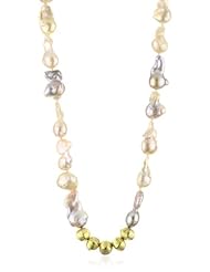 Lena Skadegard "Galatea" Baroque Pearls with Floral Etched Bead Necklace