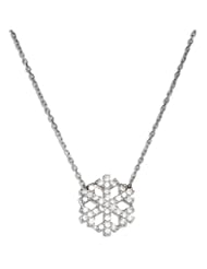 Sterling Silver 17 inch Cubic Zirconia Snowflake Necklace