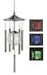 Sunergy Solar Powered Color Changing Glass Ball Wind Chime Pewter