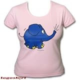 Logoshirt - Sendung mit der Maus - Elefant Girlie-Shirt, rosa