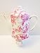 Teapot Night Light decorated with a Pink Traditional English Garden Motif
