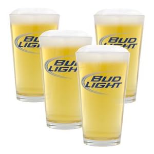 Bud Light Pint Glasses - Set of 4 by BUDSHOP