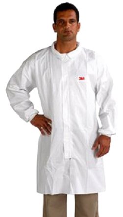 3M Disposable Lab Coat 4440, Polypropylene, Large, White On Sale