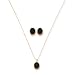 14k 10x8 Onyx Set of Pendant and Earrings