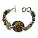 Carolyn Pollack Mixed Metal Carved Tiger Eye Loretto Beaded Bracelet