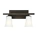Murray Feiss VS8702-ORB Two-Light Boulevard Collection Vanity Strip, Oil Rubbed Bronze with Opal White Etched Glass Shades