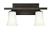 Murray Feiss VS8702-ORB Two-Light Boulevard Collection Vanity Strip, Oil Rubbed Bronze with Opal White Etched Glass Shades
