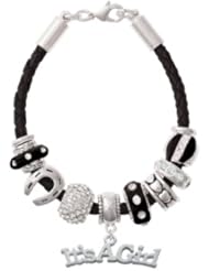 Large "Its a Girl" on a Black Love & Luck Beaded Bracelet [Jewelry] Delight