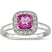 Pink Topaz and Diamond Accent Ring in 10k White Gold