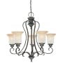 Thomas Lighting M2345-23 Regency - Five Light Chandelier, Colonial Bronze Finish with Amber Glass