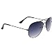 Occhiali da sole modello Aviator per uomo con lenti color nero e montatura in color gunmetal (grigio piombo). Completi di custodia per il trasporto, sacchetto protettivo, panno pulisci occhiali e cordicelle. Protezione totale UV400 - Lenti CAT 3