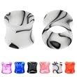 UV Swirling Marble Hollow Saddles - 0g - White - Sold As A Pair