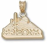 Arizona Wildcats "Arizona Cactus Logo" 1/2" Pendant - 14KT Gold Jewelry