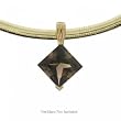 Yellow Gold Slide Pendant 11cttw Princess Smokey Topaz